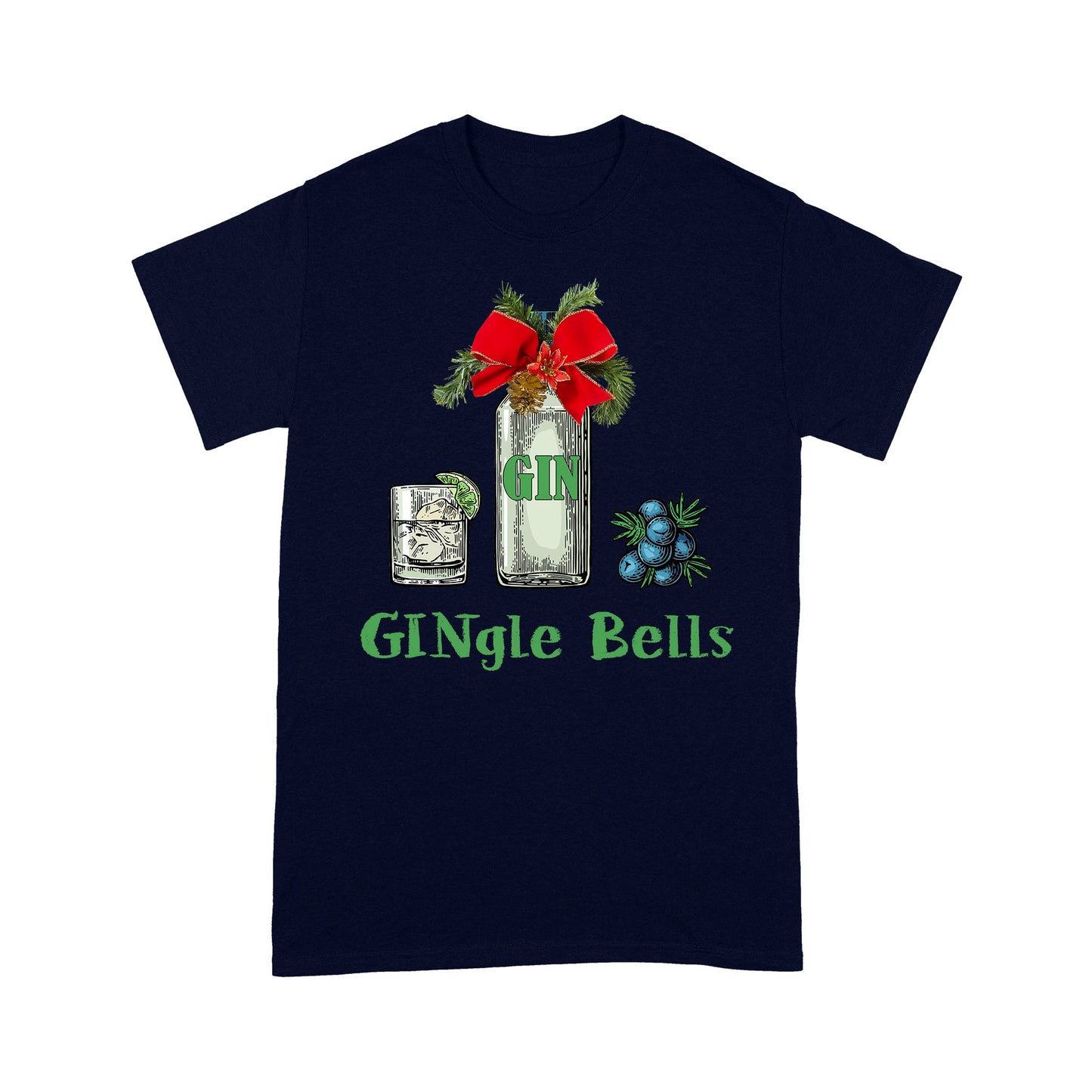 Gingle Bells Gin Alcohol Funny Jingle Bells Christmas  Tee Shirt Gift For Christmas