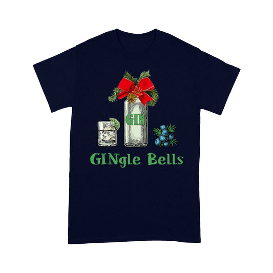 Gingle Bells Gin Alcohol Funny Jingle Bells Christmas  Tee Shirt Gift For Christmas