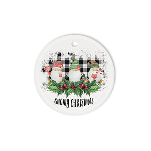 Gnomes funny with Gnomy Christmas - Funny Christmas ceramic ornament Merry Christmas family gift idea