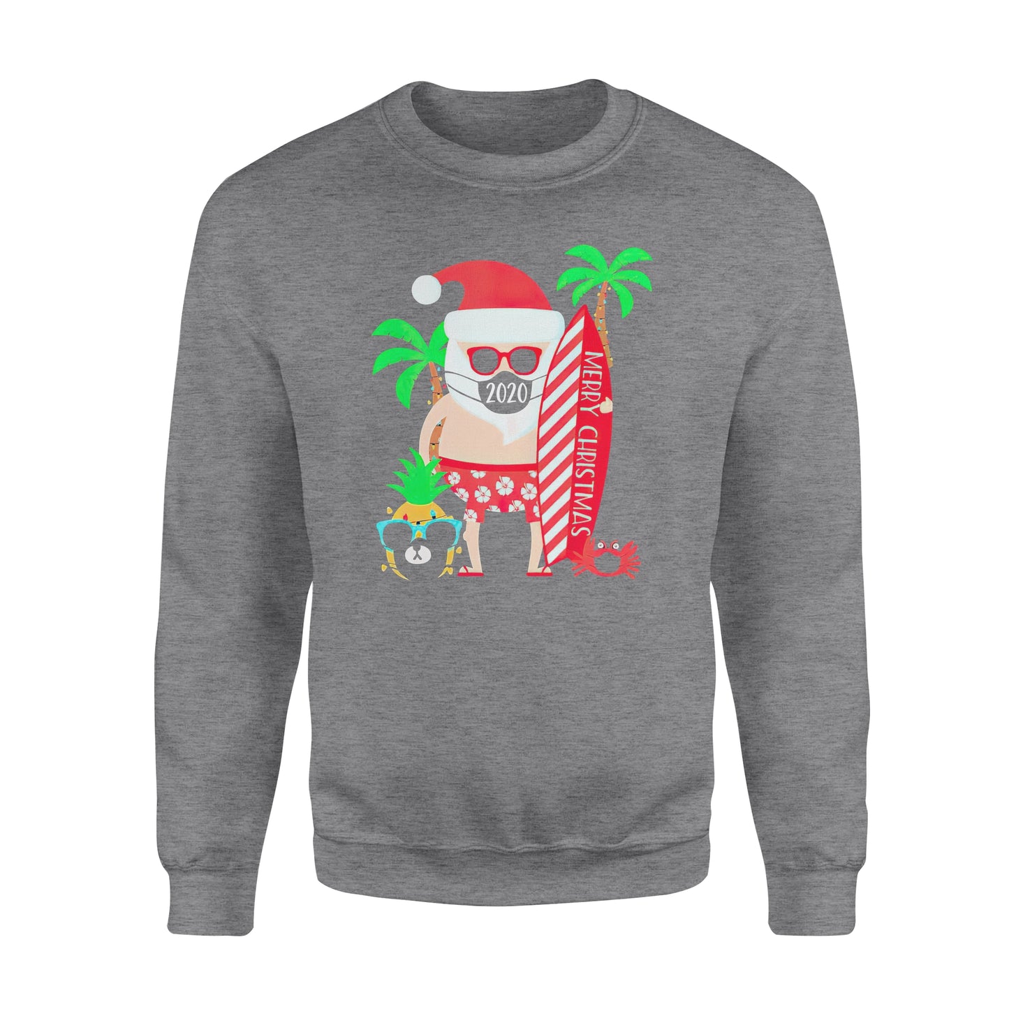 Lustiges Weihnachtsgeschenk zum Thema Surfen 2020 für den Surfer-Weihnachtsmann mit Maske – Lustige Sweatshirt-Geschenke, hässlicher Weihnachtspullover für Männer und Frauen