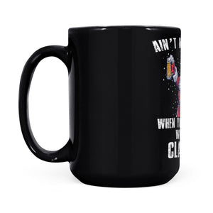 Ain't No Laws When You Drink With Claus Funny Christmas Beer Black Mug Gift For Christmas