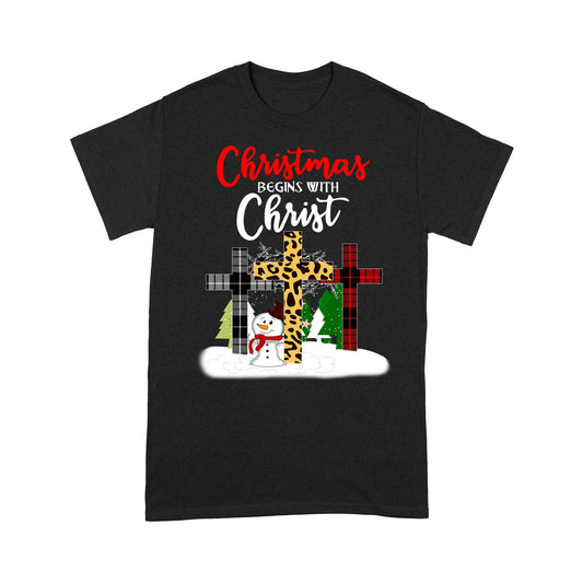 Weihnachten beginnt mit Christus Urlaub Jesus T-Shirt Geschenk für Weihnachten