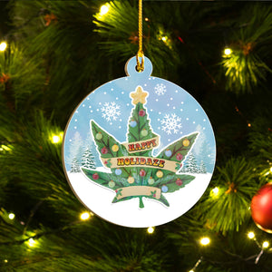 Cannabis Christmas Ornament Set, Merry Kushmas Funny Ornament, Marijuana Leaf Ornament, Funny Christmas Gift Idea