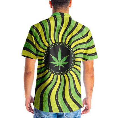 Cool Magic Marijuana Leaf With Sacred Geometry Hawaiian Shirt, Hawaiian Shirt Gift, Christmas Gift