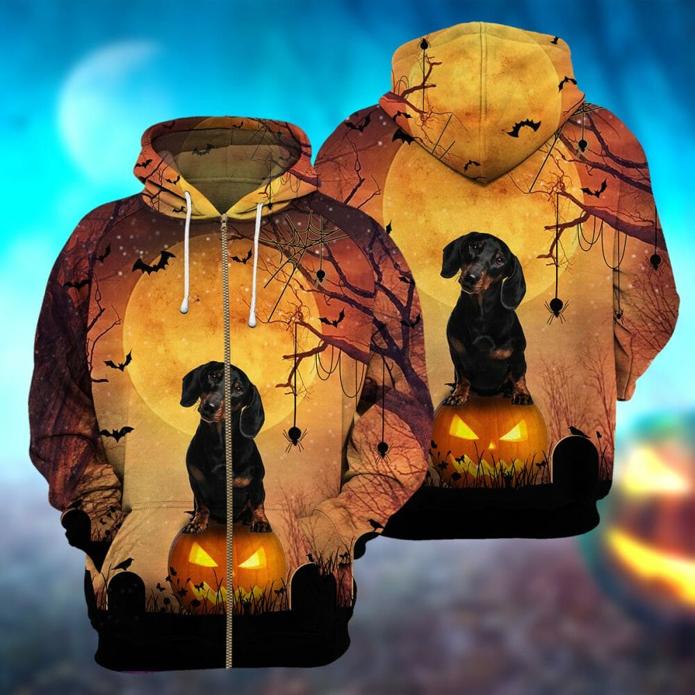 Dachshund Halloween - 3D All Over Printed Shirt Tshirt Hoodie Apparel
