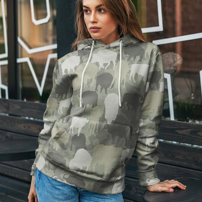 3D Bison Camo Custom Tshirt Hoodie Apparel