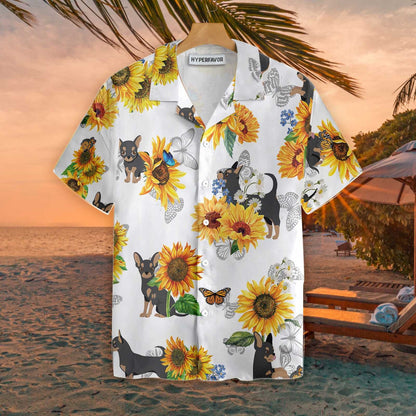 Flower Species Chihuahua Lover With Sunflower Hawaiian Shirt,Hawaiian Shirt Gift, Christmas Gift