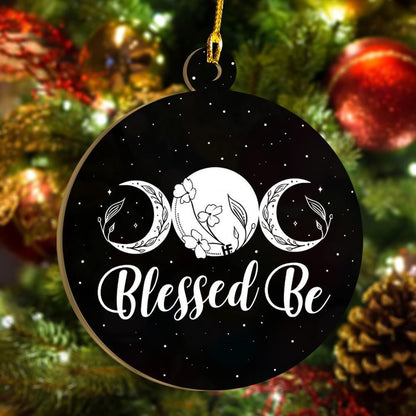 Blessed Be Triple Moon Wicca Ornament, Christmas Ornament Gift, Christmas Gift, Christmas Decoration