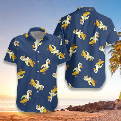 Dark Blue Background It's Just A Banana Duck Hawaiian Shirt, Hawaiian Shirt Gift, Christmas Gift