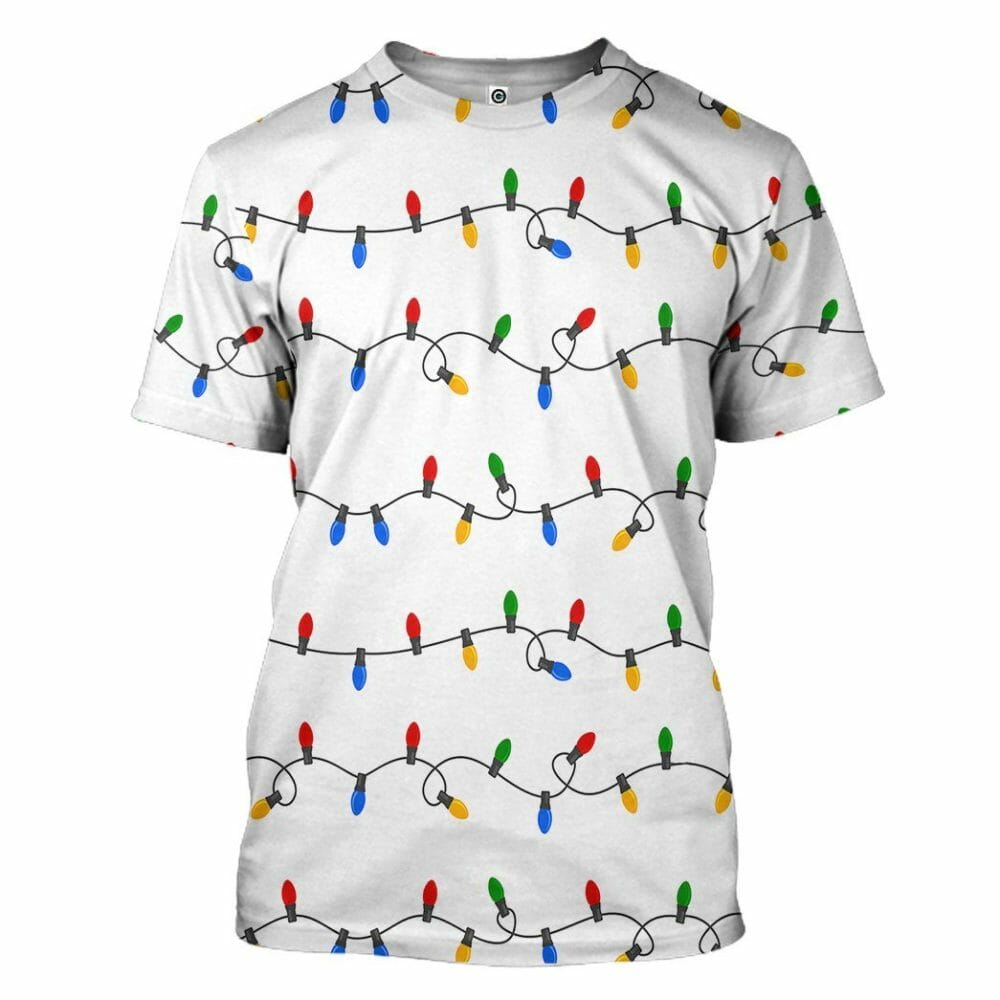 3D Weihnachtslicht Custom T-Shirt Hoodie Bekleidung