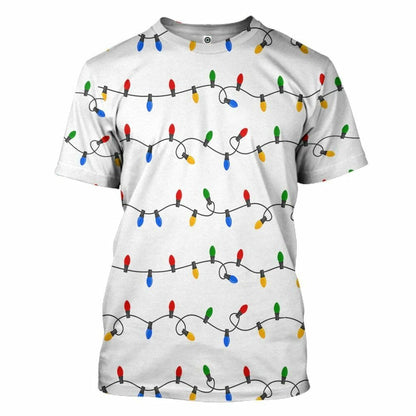 3D Weihnachtslicht Custom T-Shirt Hoodie Bekleidung