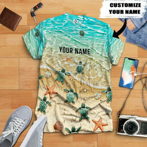 3D Sea Turtle Custom Name Tshirt Hoodie Apparel