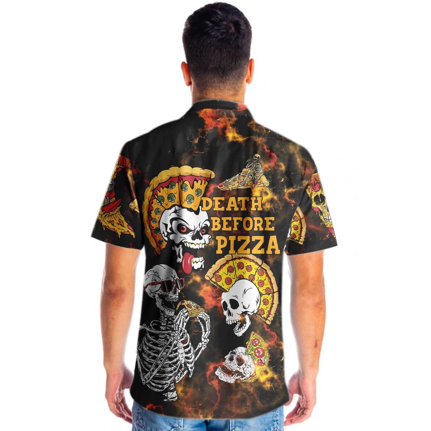Death Before Pizza Rock Design Hawaiian Shirt,Hawaiian Shirt Gift, Christmas Gift