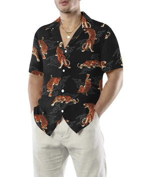 Japanese Tiger Close To Nature Design Hawaiian Shirt, Hawaiian For Gift