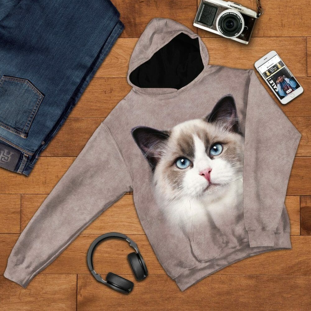 3D Ragdoll Cat Tshirt Hoodie Apparel