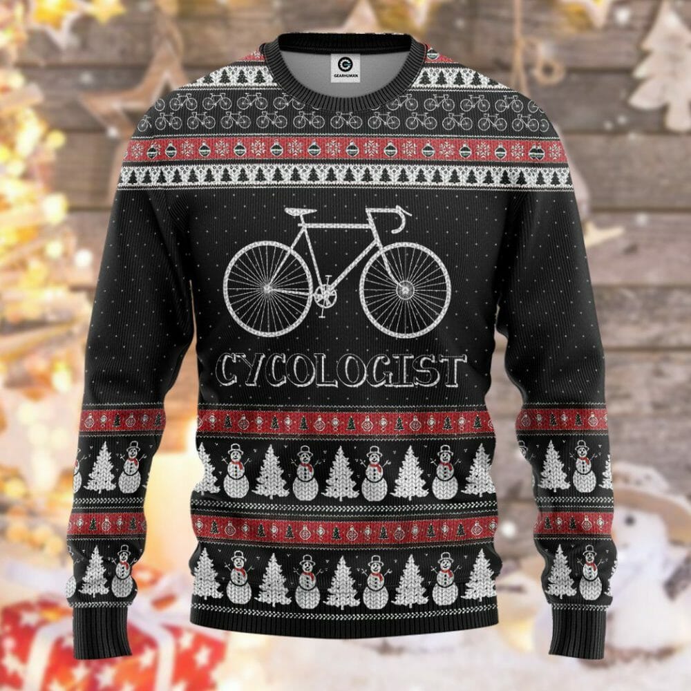 3D Hässlicher Weihnachts-Cycologist-Hoodie mit Aufschrift „Cycologist“