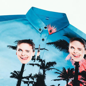 Couple On Beach Custom Photo Hawaiian Shirt,Hawaiian Shirt Gift, Christmas Gift