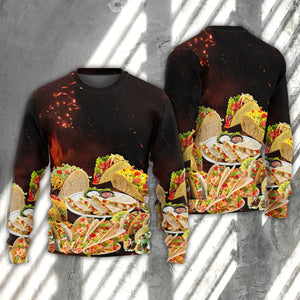 Food Tacos Fast Food Delicious Ugly Christmas Sweater, Christmas Gift, Gift Christmas 2024