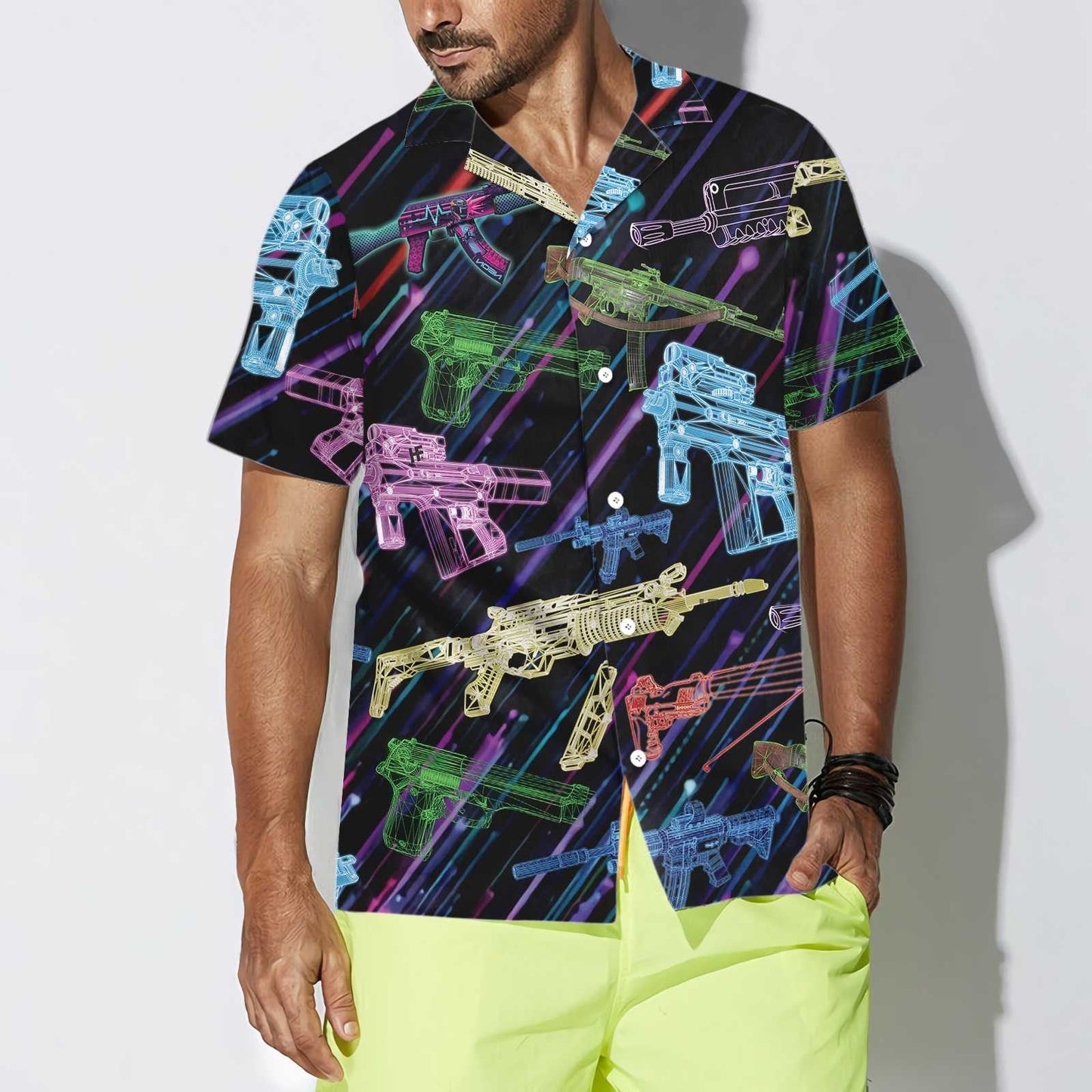 The Battle Is Calling Gun In Different Colors Design Hawaiian Shirt, Hawaiian Shirt Gift, Christmas Gift