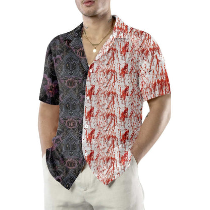 Gothic Halloween Blood Bat And Spider Dramatic Hawaiian Shirt, Hawaiian Shirt Gift, Christmas Gift