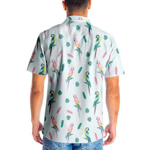 Adorable Design Hawaiian Shirt Parrot And Exotic Leaves, Hawaiian For Gift