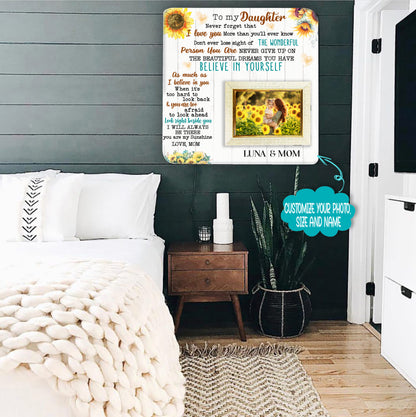 Sunflower Mother & Daughter Engraved Wood Picture Frame Gift For Mother's Day