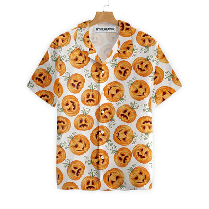Pumpkin Pattern Halloween Hawaiian Shirt, Halloween Shirt For Men And Women,Hawaiian Shirt Gift, Christmas Gift