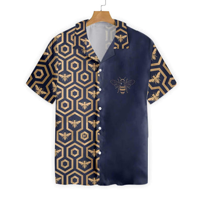 Classic Bee Hive Hexagon Design Hawaiian Shirt, Hawaiian For Gift