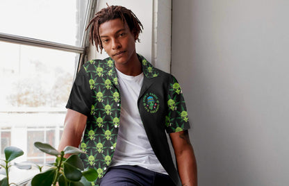 Funny Alien Organic Marijuana Design Hawaiian Shirt,Hawaiian Shirt Gift, Christmas Gift
