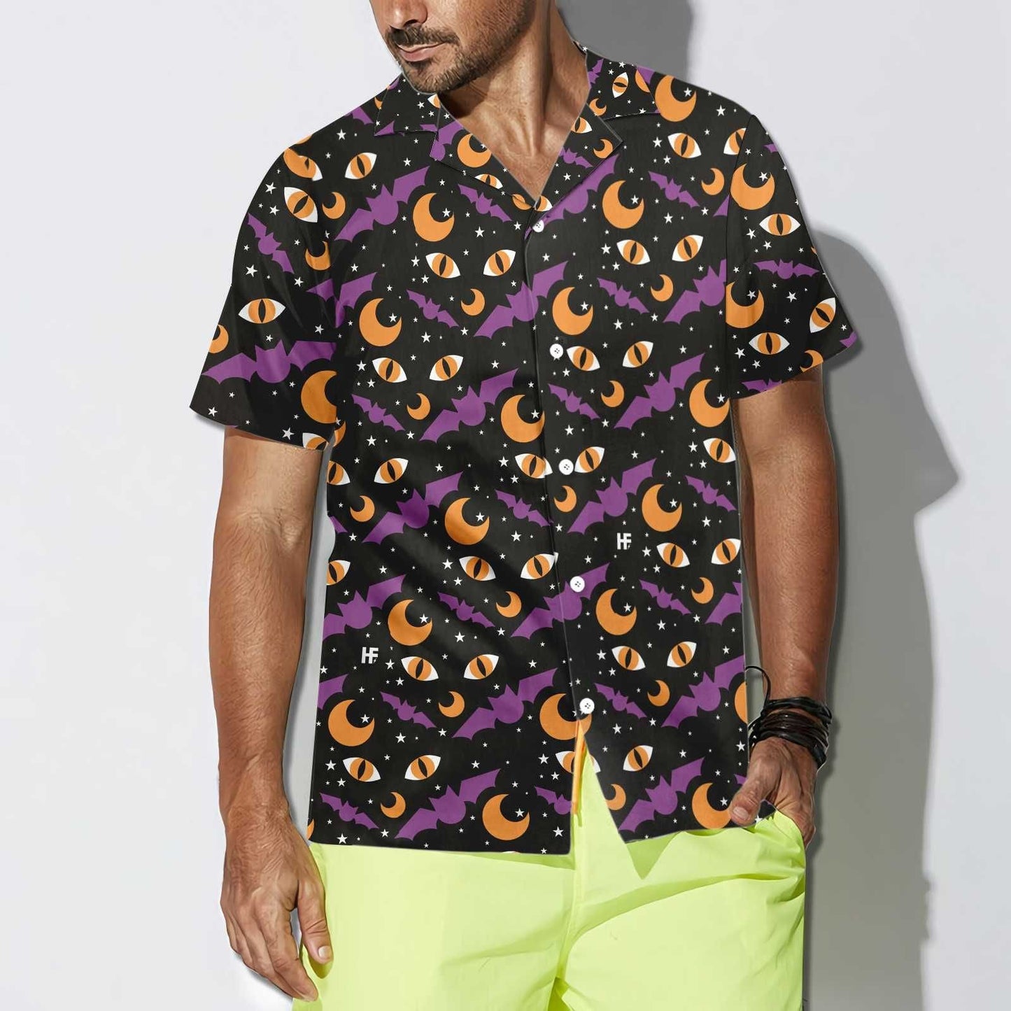 Purple Bats Eyes At Night Dramatic Hawaiian Shirt,Hawaiian Shirt Gift, Christmas Gift
