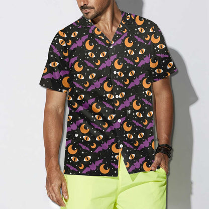 Purple Bats Eyes At Night Dramatic Hawaiian Shirt,Hawaiian Shirt Gift, Christmas Gift