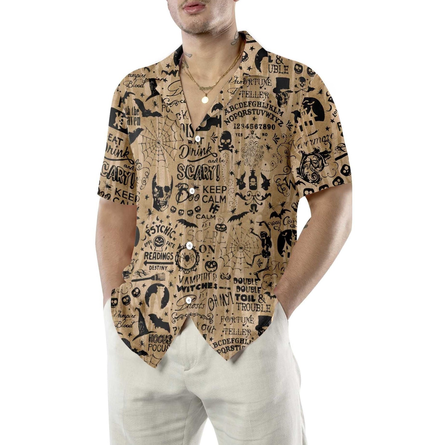 Halloween Ouija Shirt For Men Hawaiian Shirt, Hawaiian For Gift