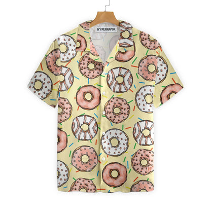 Donut Is My Life On Light Yellow Design Hawaiian Shirt, Hawaiian Shirt Gift, Christmas Gift