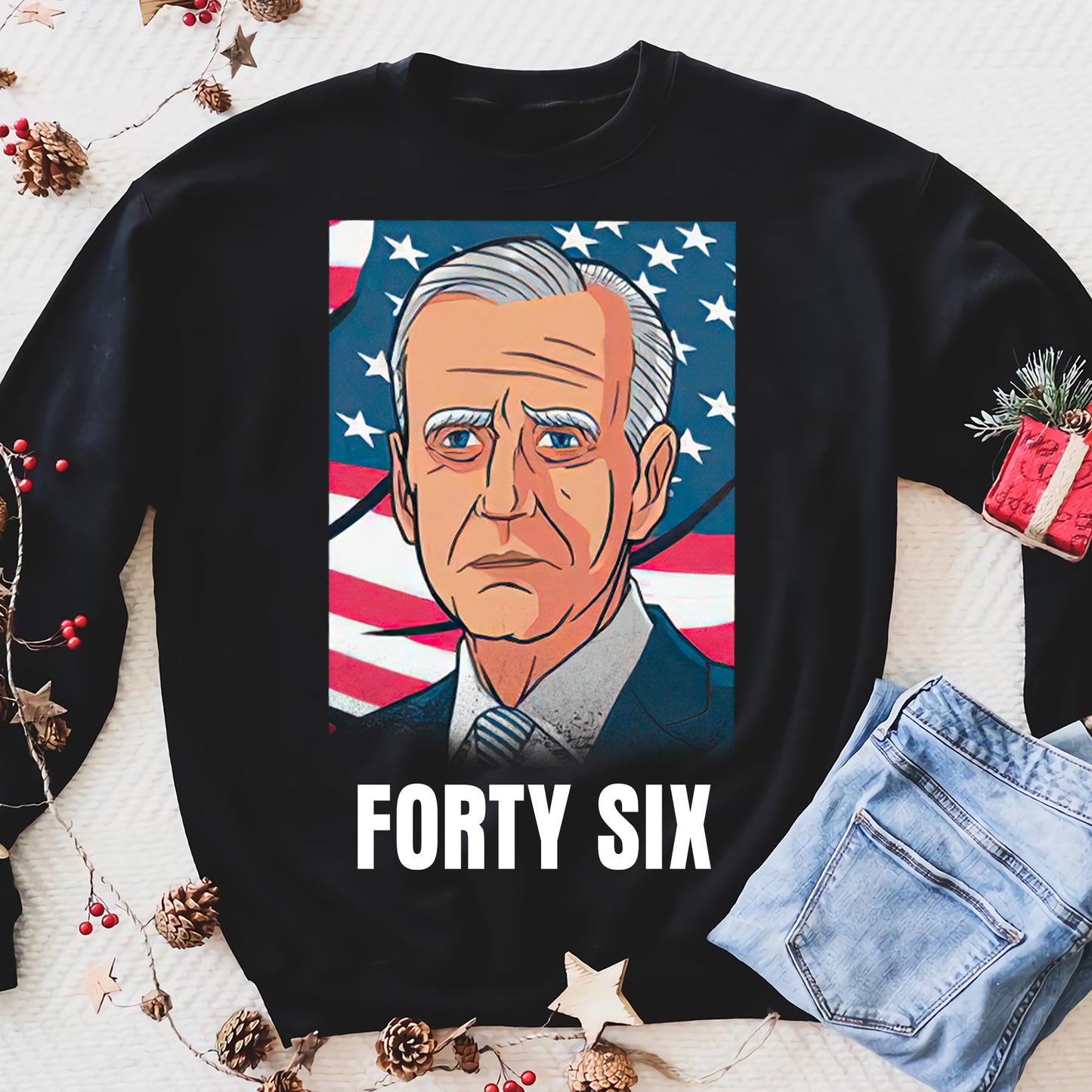 Joe Biden Shirt 2020 Wahl, 46 Präsident T-Shirt - Lustiges Sweatshirt Geschenke Weihnachten hässlicher Pullover für Männer und Frauen 