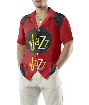 World Of Jazz On Maroon Design Hawaiian Shirt, Hwaiian For Gift