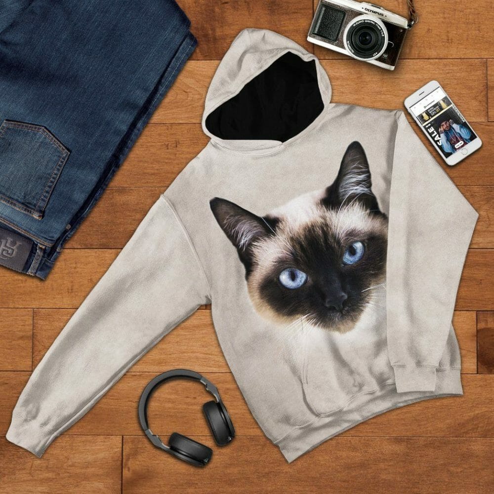 3D Siamese Cat Tshirt Hoodie Apparel