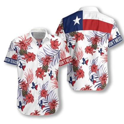 Pineapple Texas Seamless Background Design Hawaiian Shirt,Hawaiian Shirt Gift, Christmas Gift