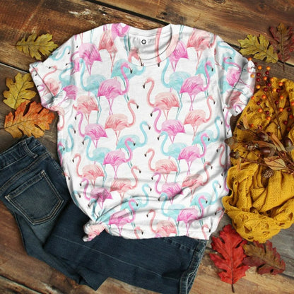 3D Flamingo Pink Blue Water Hoodie Custom Hoodies