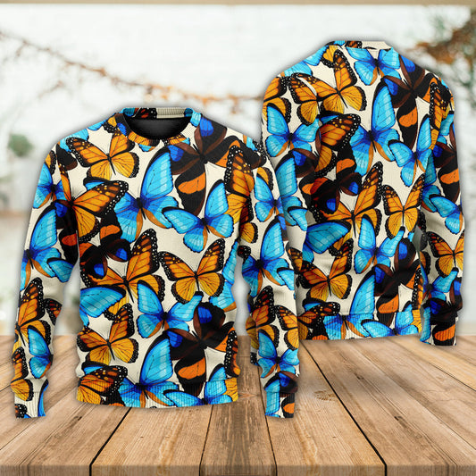 Butterfly Abstract Colorful Vintage Ugly Christmas Sweater, Christmas Ugly Sweater, Christmas Gift, Gift Christmas 2024