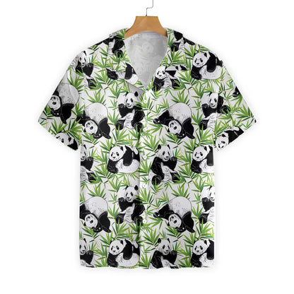 Into Nature Panda Bamboo Design Hawaiian Shirt, Hawaiian Shirt Gift, Christmas Gift