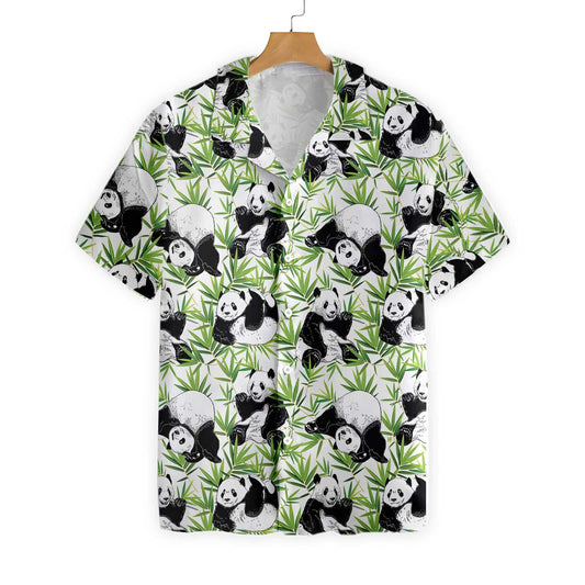 Into Nature Panda Bamboo Design Hawaiian Shirt, Hawaiian Shirt Gift, Christmas Gift