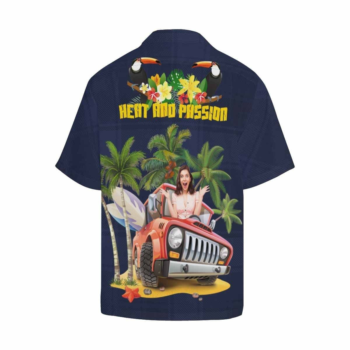 Jeep Car Heat And Passion Toucan Custom Photo Hawaiian Shirt, Hawaiian Shirt Gift, Christmas Gift