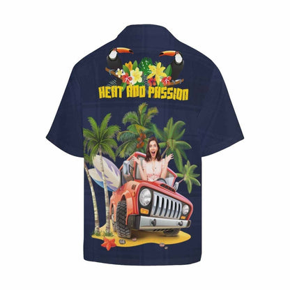 Jeep Car Heat And Passion Toucan Custom Photo Hawaiian Shirt, Hawaiian Shirt Gift, Christmas Gift