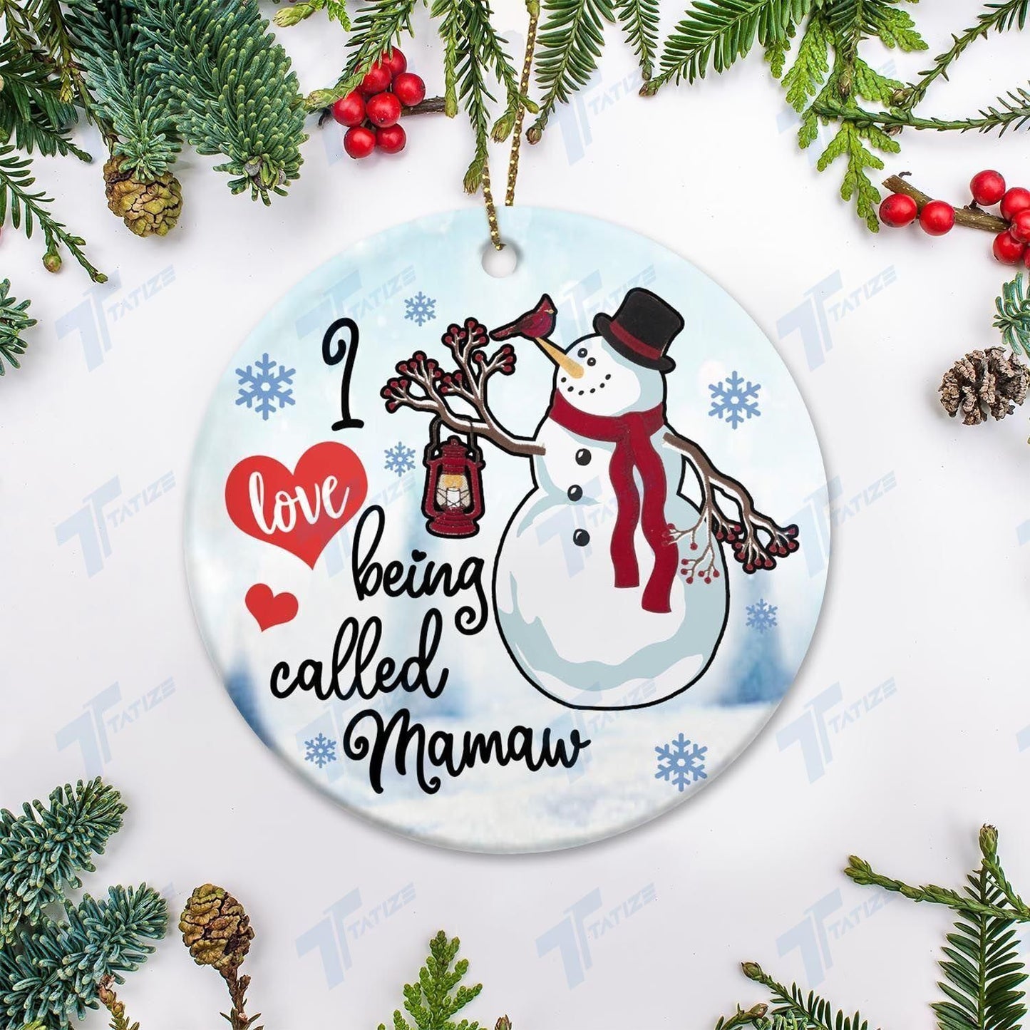 Christmas I Love Being Called Mamaw Ornament, Christmas Gift, Christmas Decoration