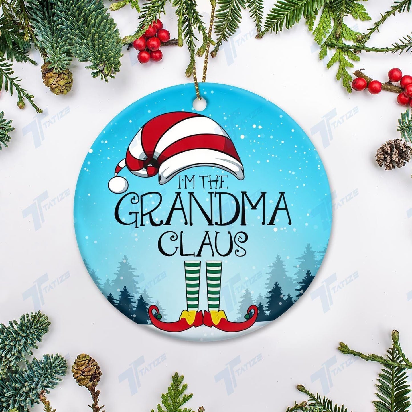 Christmas I'm Grandma Claus Ornament, Christmas Gift, Christmas Decoration