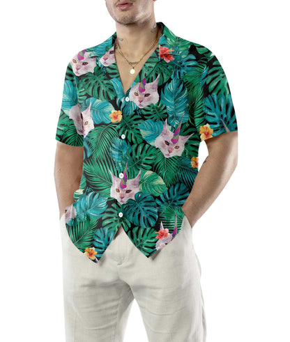 Deep Jungle Unicorn Cat Hawaiian Shirt,Hawaiian Shirt Gift, Christmas Gift
