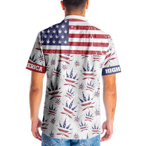 America Marijuana Leaf On White Design Hawaiian Shirt, Hawaiian For Gift