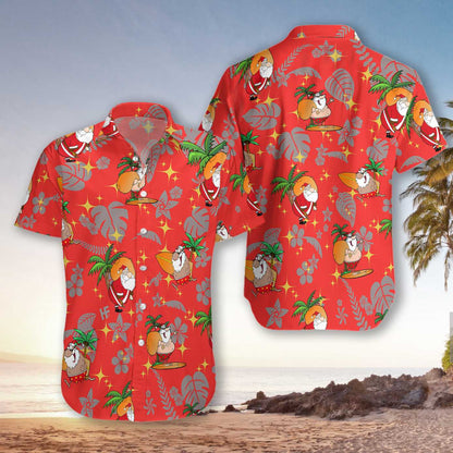 Merry Christmas Santa Claus Red Pattern Design Hawaiian Shirt, Hawaiian Shirt Gift, Christmas Gift