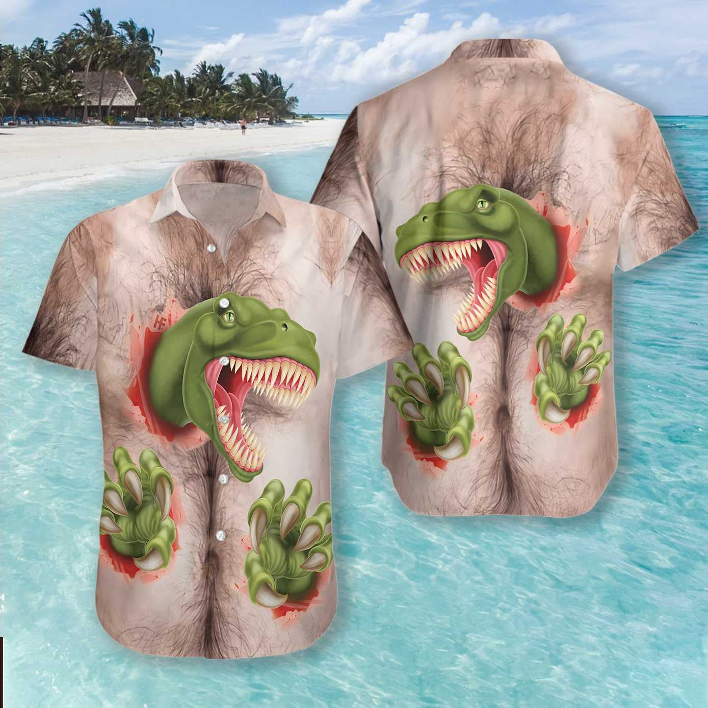 Carnivore From The Inside Dinosaur Unique Design Hawaiian Shirt, Hawaiian Shirt Gift, Christmas Gift