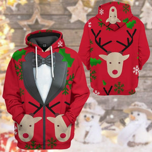 3D Christmas Faux Suit Custom Tshirt Hoodie Apparel